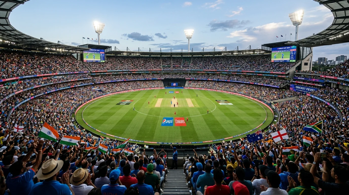 Volles Cricket-Stadion bei einem grossen internationalen Turnier
