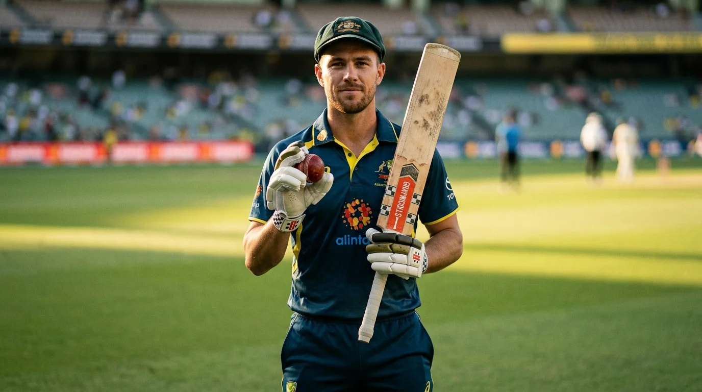 Allrounder mit Schläger und Ball als vielseitiger Spieler im Cricket