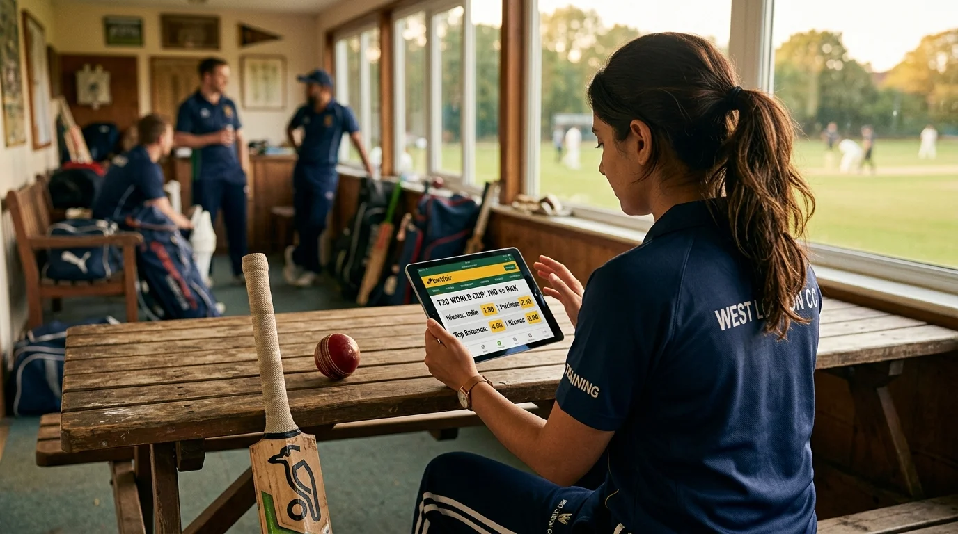 Einsteiger schaut neugierig auf Cricket-Quoten und lernt das Wetten
