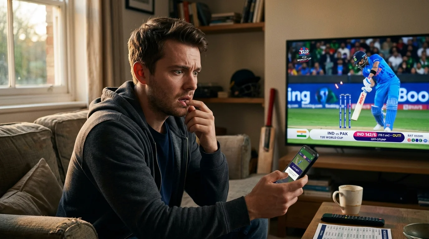 Wetter zögert im falschen Moment während eines Live-Cricketspiels