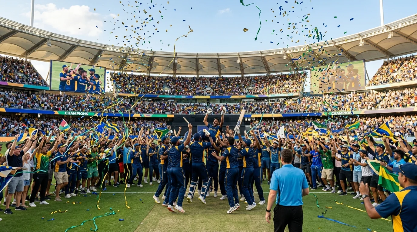 Festliche Cricket-Stadionatmosphäre als Sinnbild für die olympische Rückkehr