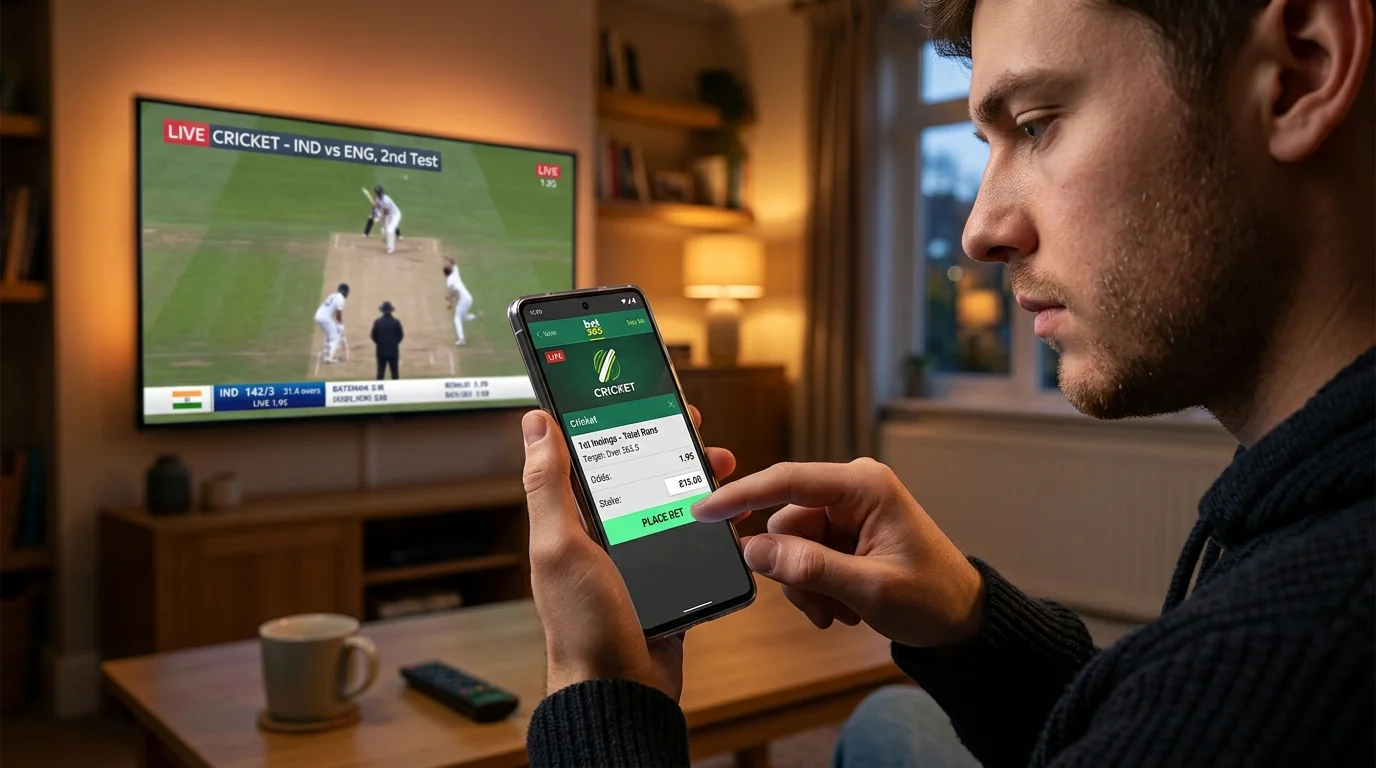 Einsteiger platziert die erste Live-Wette auf ein Cricketspiel am Smartphone