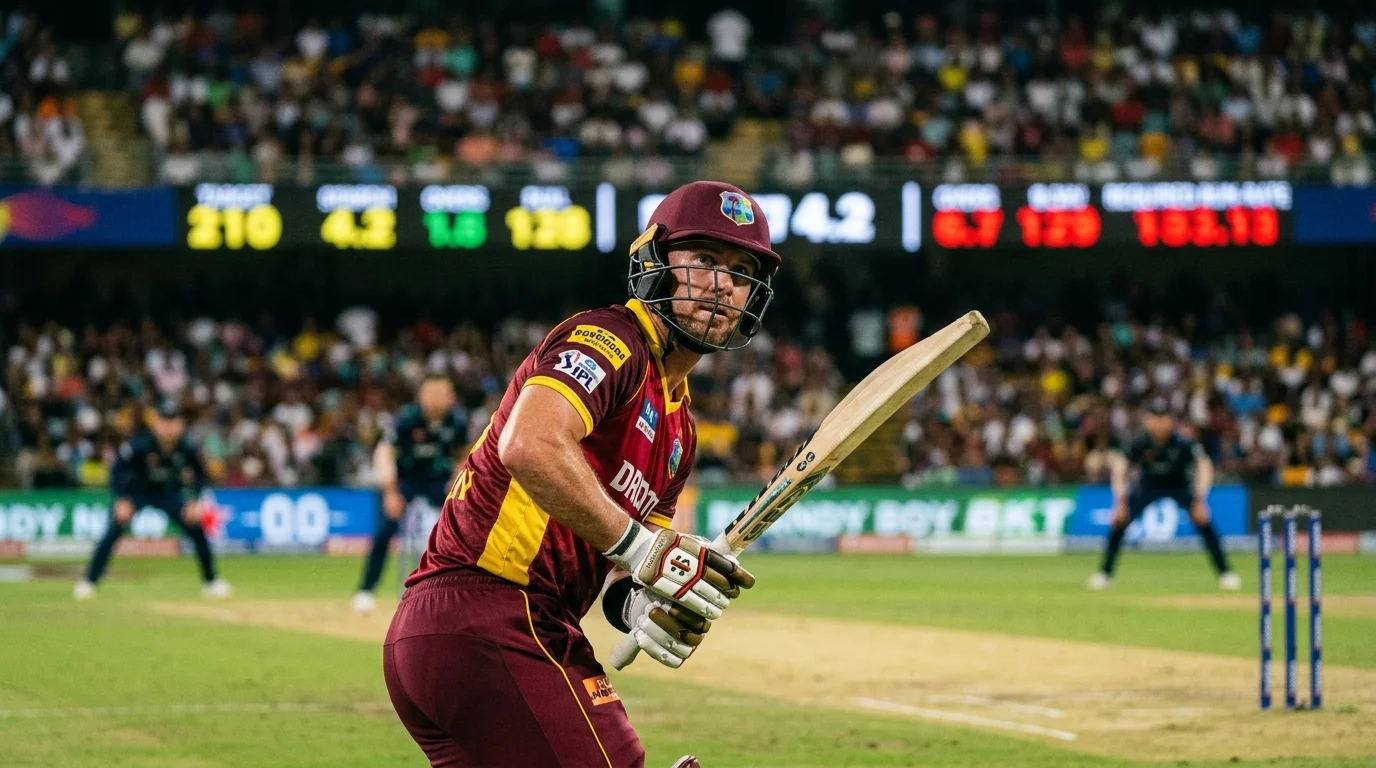 Schlagmann unter Druck einer hohen Required Run Rate im Cricket-Run-Chase