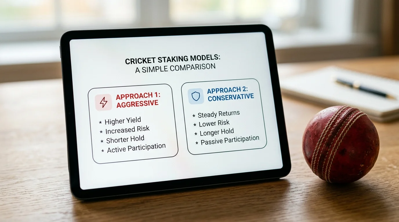 Einfache Übersicht verschiedener Einsatzmodelle für Cricket-Wetten auf einem Tablet