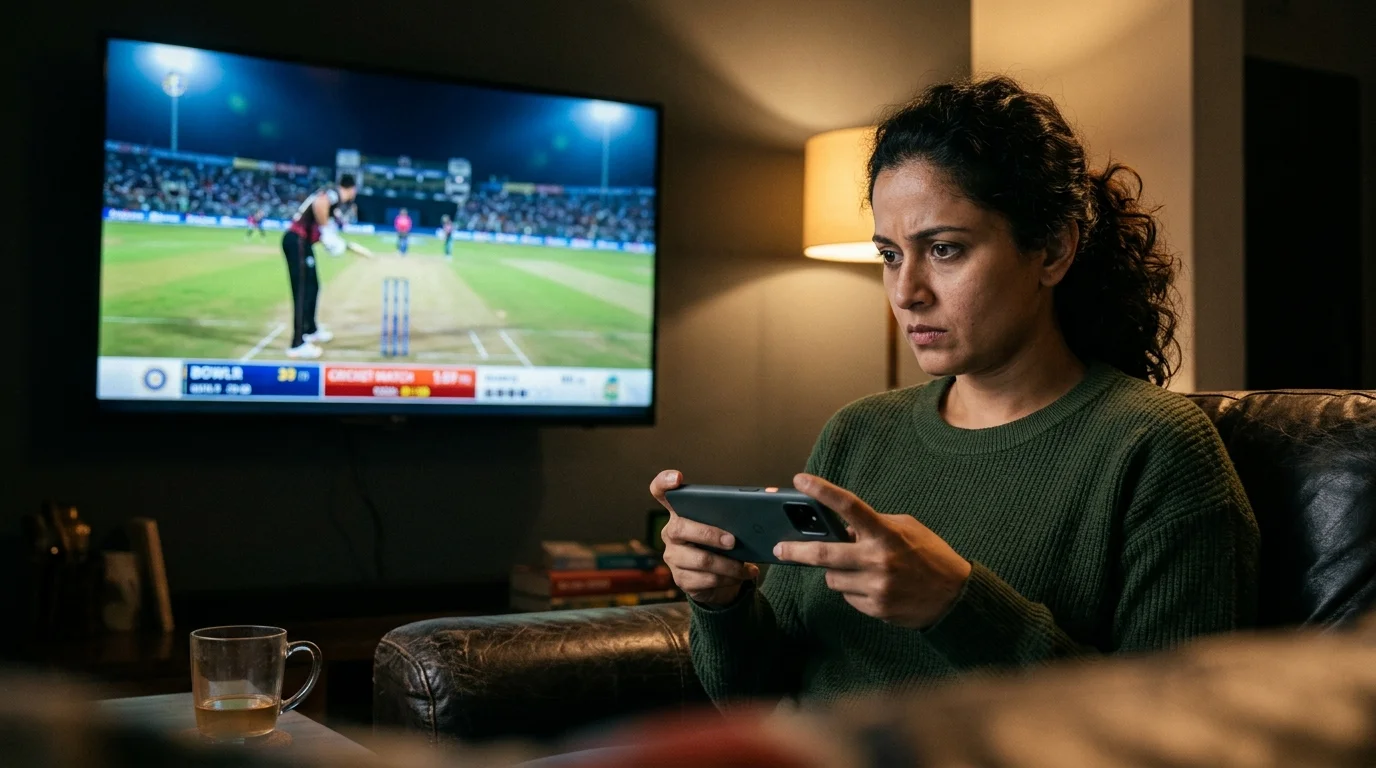 Angespannter Moment im Cricketspiel, in dem über einen Cash-Out entschieden wird