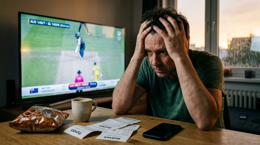 Wetter wirkt angespannt vor einem laufenden Cricketspiel als Sinnbild typischer Fehler