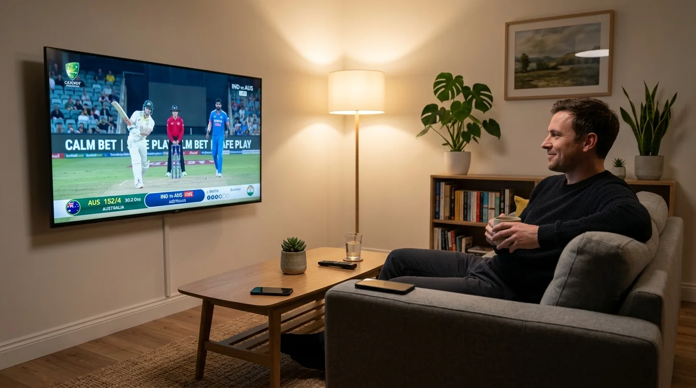Ruhige häusliche Szene als Sinnbild für verantwortungsvolles Cricket-Wetten