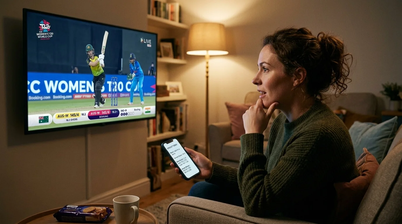 Wetter verfolgt aufmerksam ein Live-Spiel der Women's Premier League