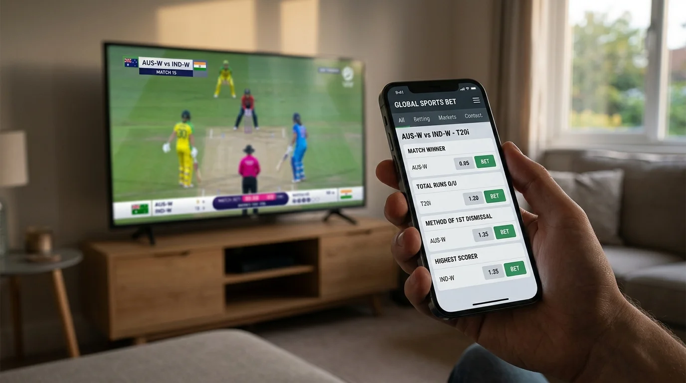 Smartphone zeigt die noch begrenzten Wettmärkte im Frauen-Cricket