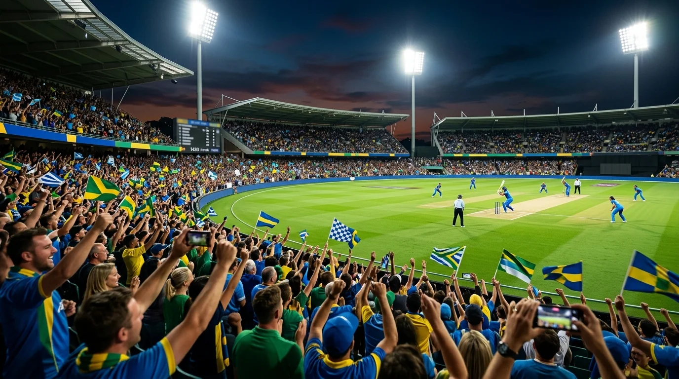 Volles Stadion bei einem Spiel der Women's Premier League im Frauen-Cricket